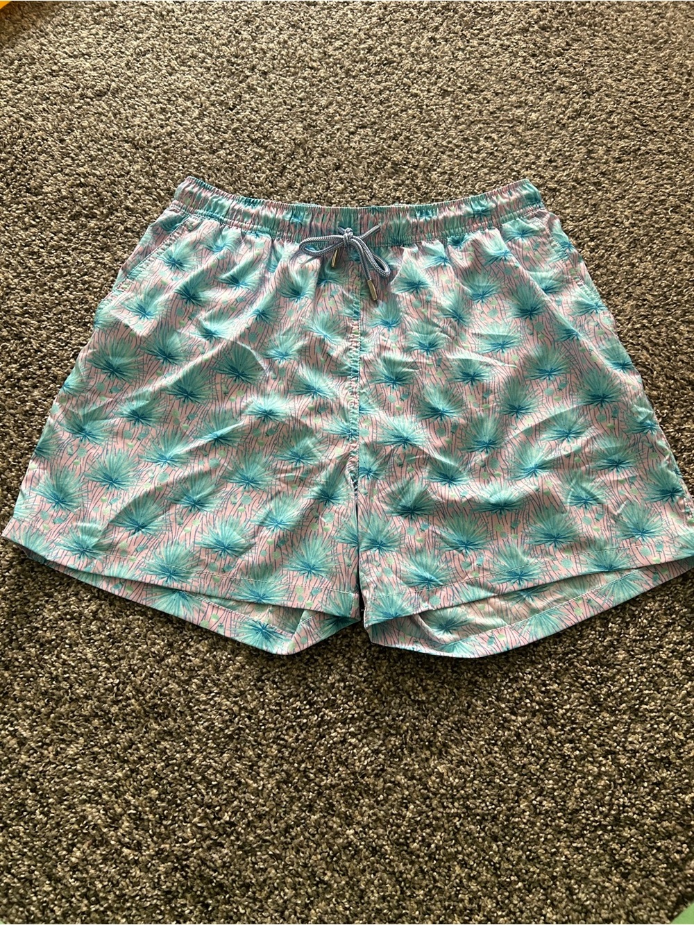 Peter Millar Men Swim Trunks Blue And Pink. Size L. Excellent condition